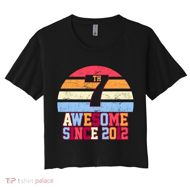 7th Birthday Vintage 7 Years Old Crop Top