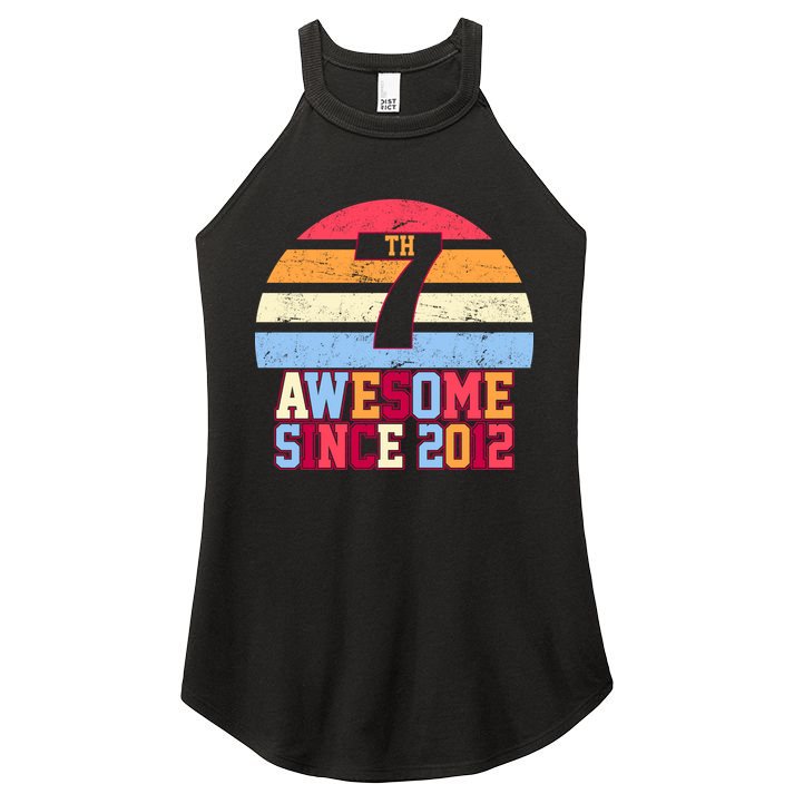 7th Birthday Vintage 7 Years Old Women's Perfect Tri Rocker Tank