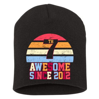 7th Birthday Vintage 7 Years Old Short Acrylic Beanie