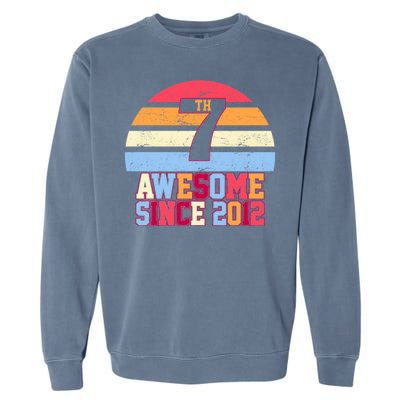 7th Birthday Vintage 7 Years Old Garment-Dyed Sweatshirt