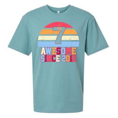 7th Birthday Vintage 7 Years Old Sueded Cloud Jersey T-Shirt