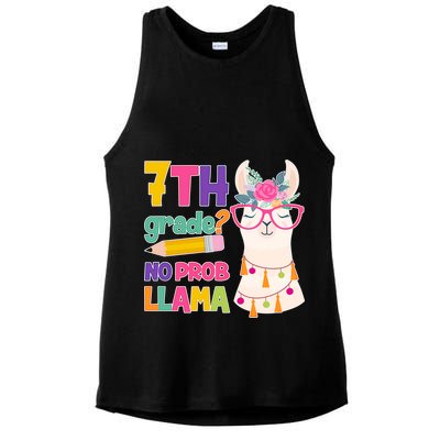 7th Grade? No Prob Llama Ladies PosiCharge Tri-Blend Wicking Tank