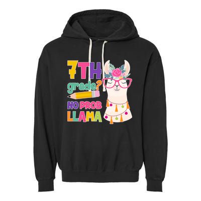 7th Grade? No Prob Llama Garment-Dyed Fleece Hoodie