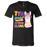 7th Grade? No Prob Llama V-Neck T-Shirt
