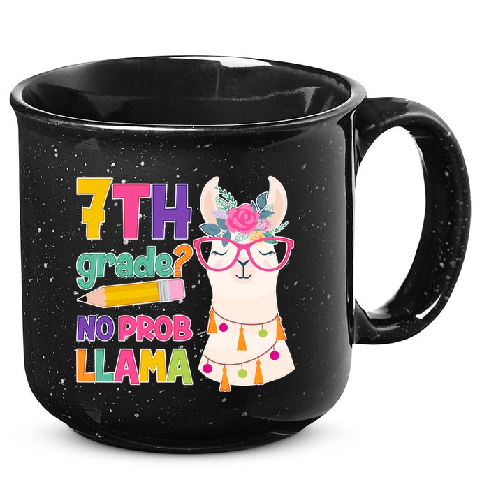 7th Grade? No Prob Llama 15oz Campfire Ceramic Mug