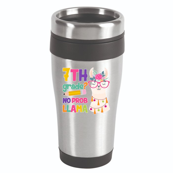 7th Grade? No Prob Llama 16oz Travel Tumbler