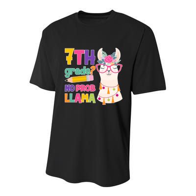 7th Grade? No Prob Llama Youth Performance Sprint T-Shirt