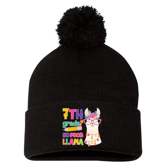 7th Grade? No Prob Llama Pom Pom 12in Knit Beanie