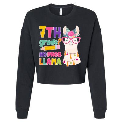 7th Grade? No Prob Llama Cropped Pullover Crew