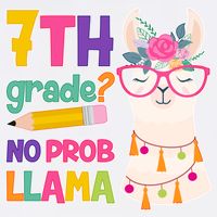 7th Grade? No Prob Llama Garment-Dyed Sweatshirt