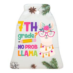 7th Grade? No Prob Llama Ceramic Bell Ornament