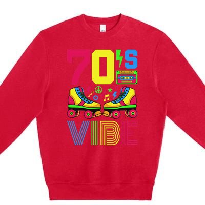 70s Vibe 1970s Fashion Theme Party Outfit Seventies Costume Premium Crewneck Sweatshirt