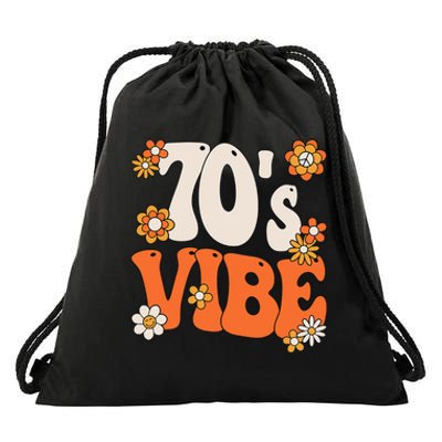 70s Vibe 70s Party Outfit Groovy Hippie Peace Retro Drawstring Bag