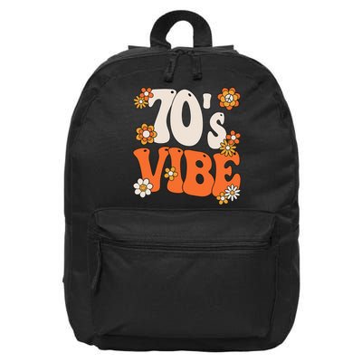 70s Vibe 70s Party Outfit Groovy Hippie Peace Retro 16 in Basic Backpack