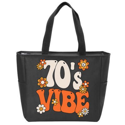 70s Vibe 70s Party Outfit Groovy Hippie Peace Retro Zip Tote Bag