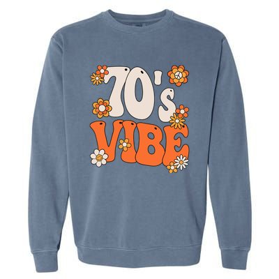 70S Vibe Costume 70s Party Outfit Groovy Hippie Peace Retro Garment-Dyed Sweatshirt