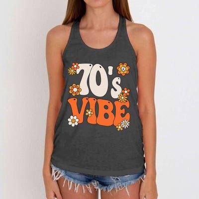 70's Vibe Costume 70s Party Outfit Groovy Hippie Peace Retro Women's Knotted Racerback Tank