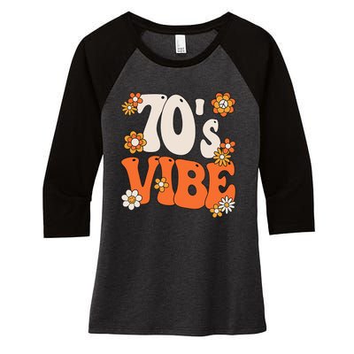 70's Vibe Costume 70s Party Outfit Groovy Hippie Peace Retro Women's Tri-Blend 3/4-Sleeve Raglan Shirt