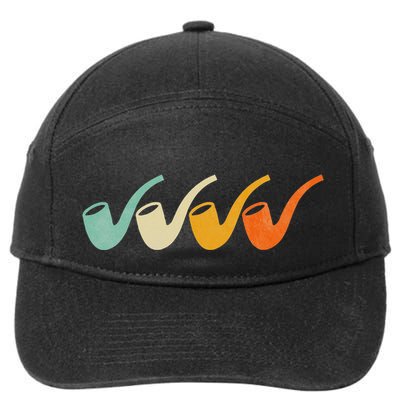 70s Vintage Retro Pipe Smoking For Pipe Smoker 7-Panel Snapback Hat