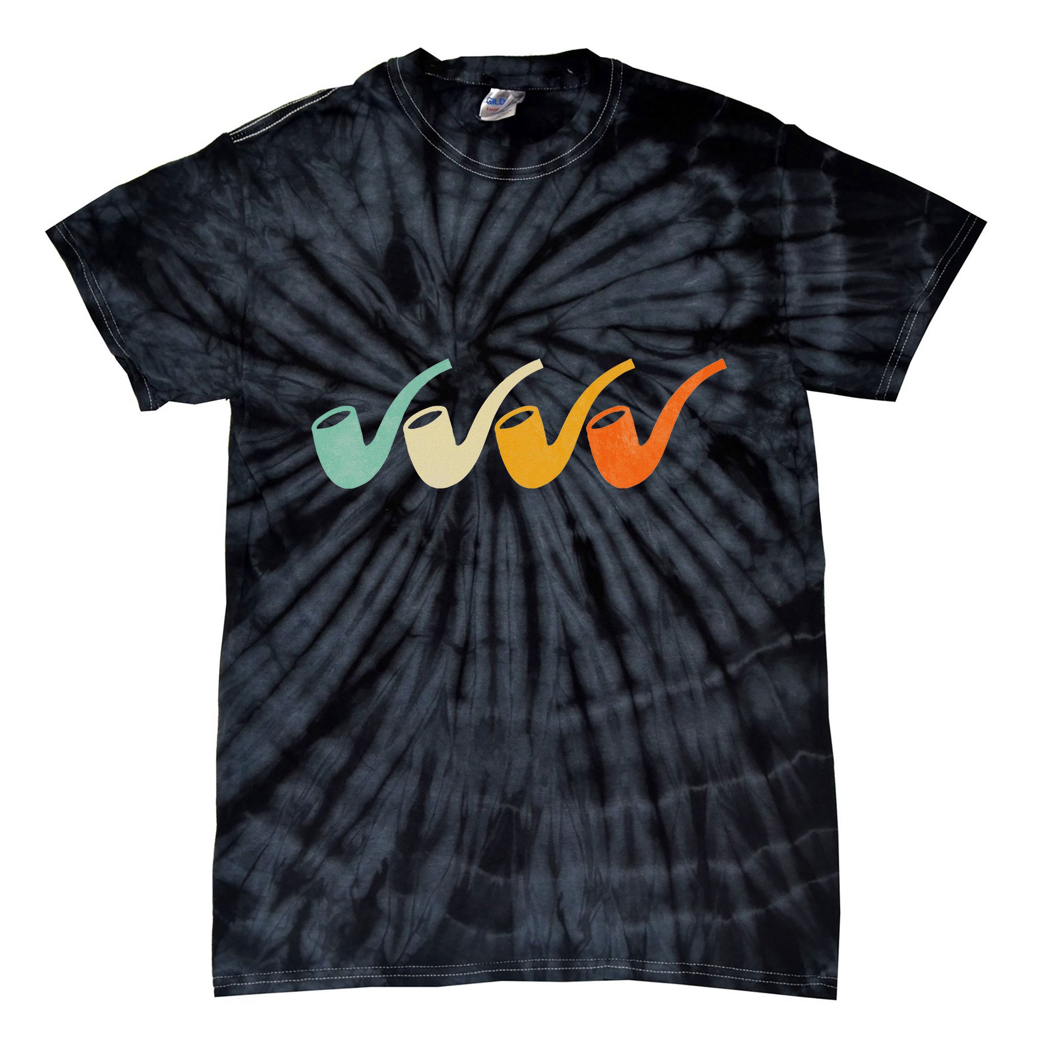 70s Vintage Retro Pipe Smoking For Pipe Smoker Tie-Dye T-Shirt