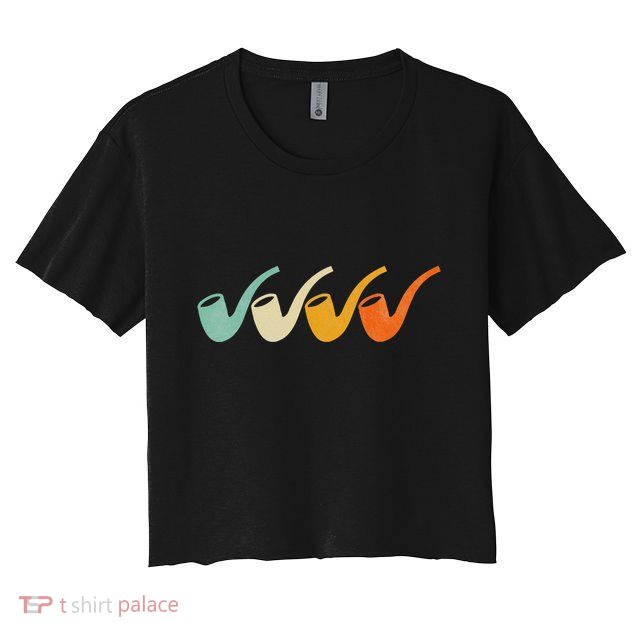 70s Vintage Retro Pipe Smoking For Pipe Smoker Crop Top