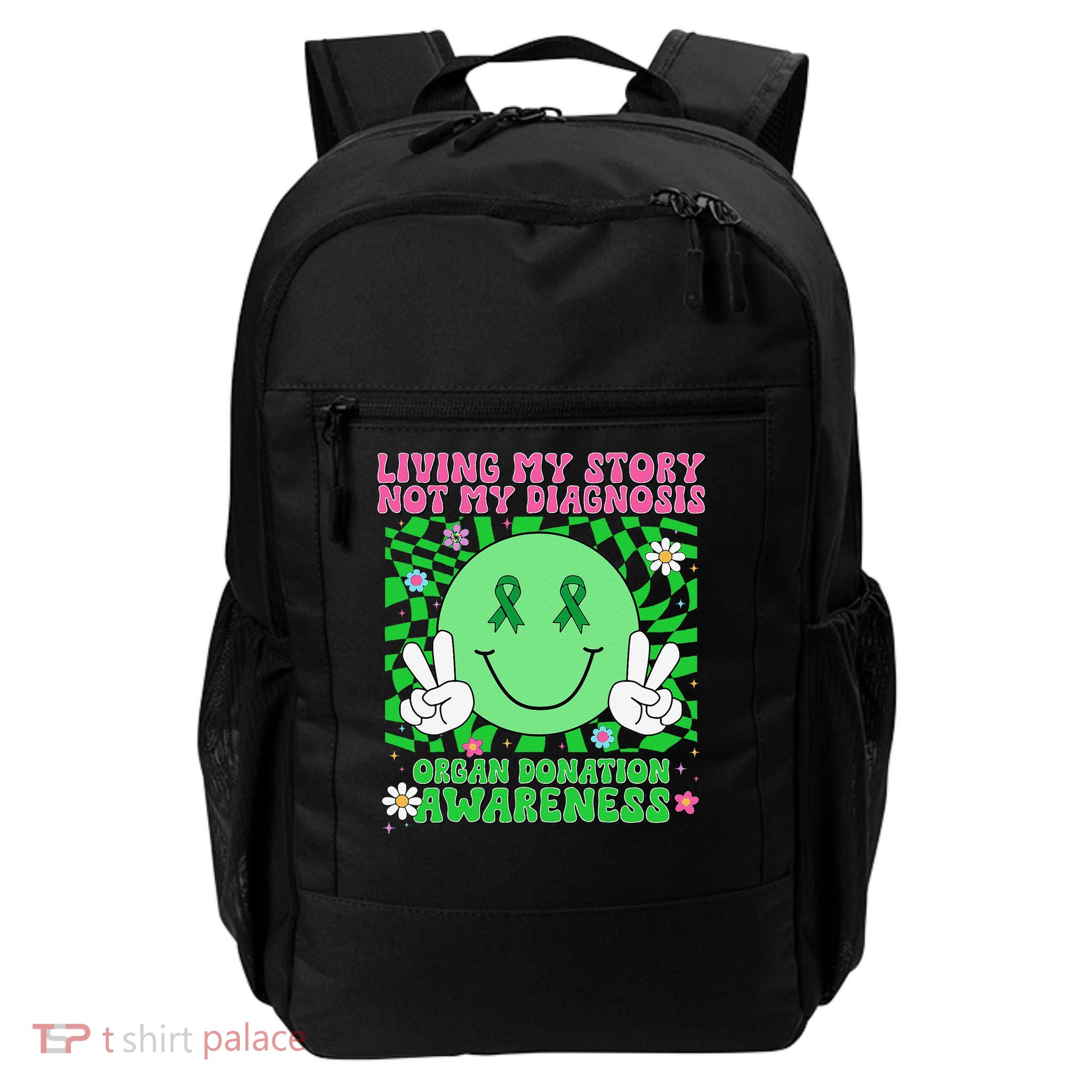 70s Vibe Smile Face Retro Organ Donation Donor Awareness Daily Commute Backpack