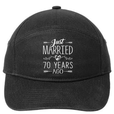 70th Wedding Anniversary 70 Years Marriage Matching 7-Panel Snapback Hat