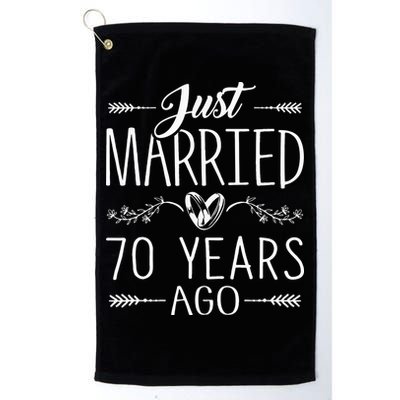 70th Wedding Anniversary 70 Years Marriage Matching Golf Towel