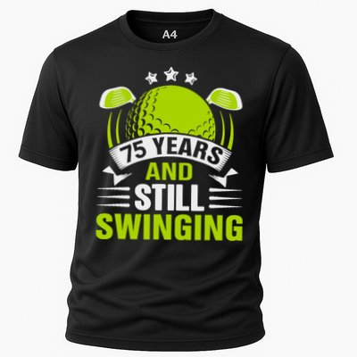 75 Years And Still Swinging 75th Birthday Golf Performance Shirt