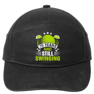 75 Years And Still Swinging 75th Birthday Golf 7-Panel Snapback Hat