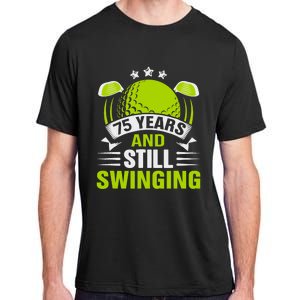 75 Years And Still Swinging 75th Birthday Golf Adult ChromaSoft Performance T-Shirt