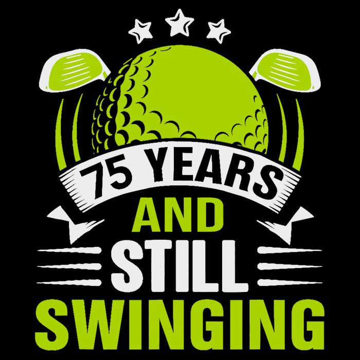 75 Years And Still Swinging 75th Birthday Golf Flat Bill Trucker Hat