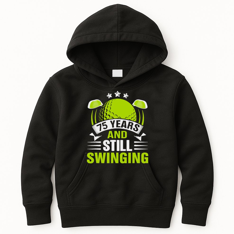 75 Years And Still Swinging 75th Birthday Golf Kids Hoodie