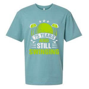 75 Years And Still Swinging 75th Birthday Golf Sueded Cloud Jersey T-Shirt