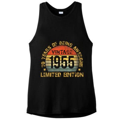 70 Year Birthday Decorations Gag 70yr 1965 70th Birthday Ladies PosiCharge Tri-Blend Wicking Tank
