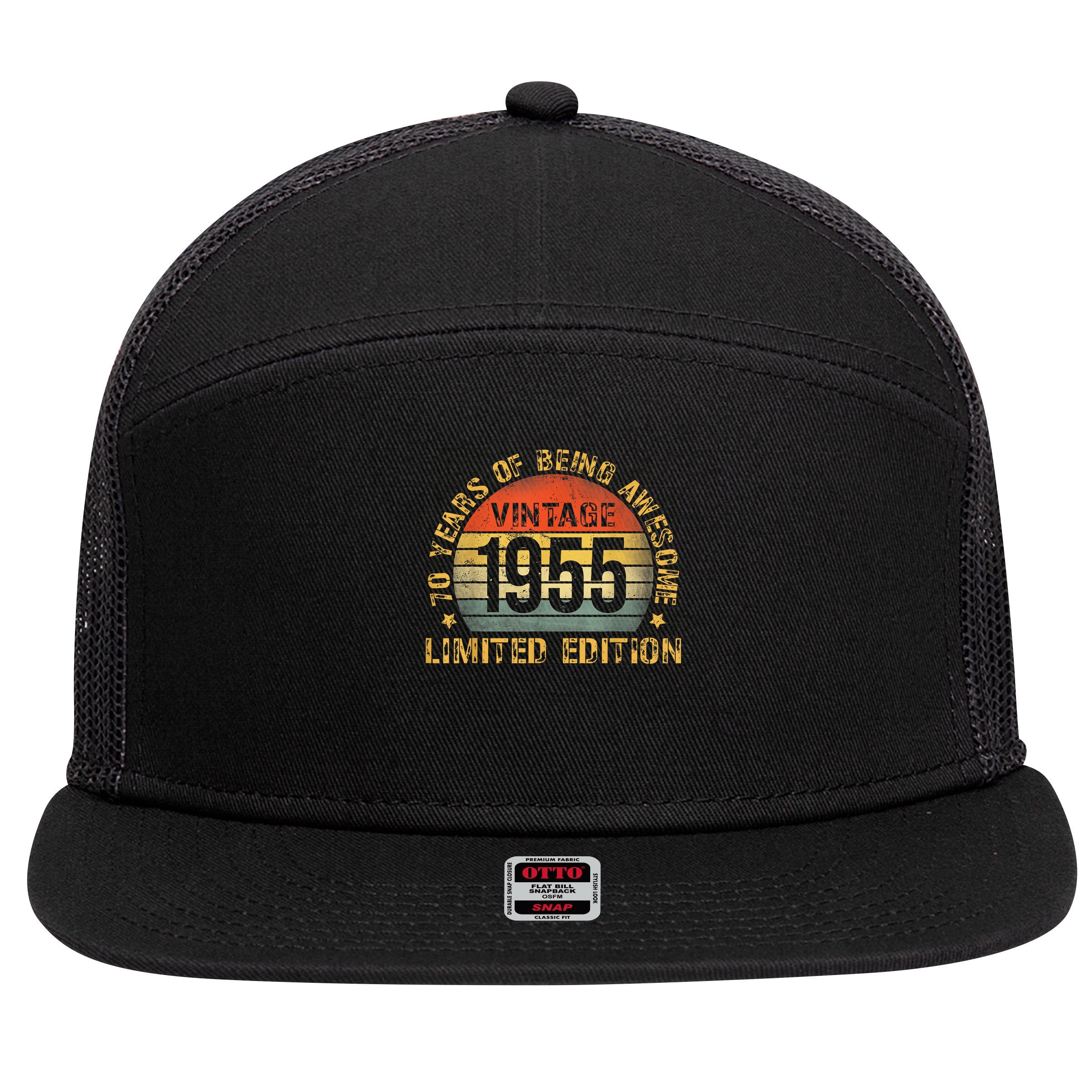 70 Year Birthday Decorations Gag 70yr 1965 70th Birthday 7 Panel Mesh Trucker Snapback Hat
