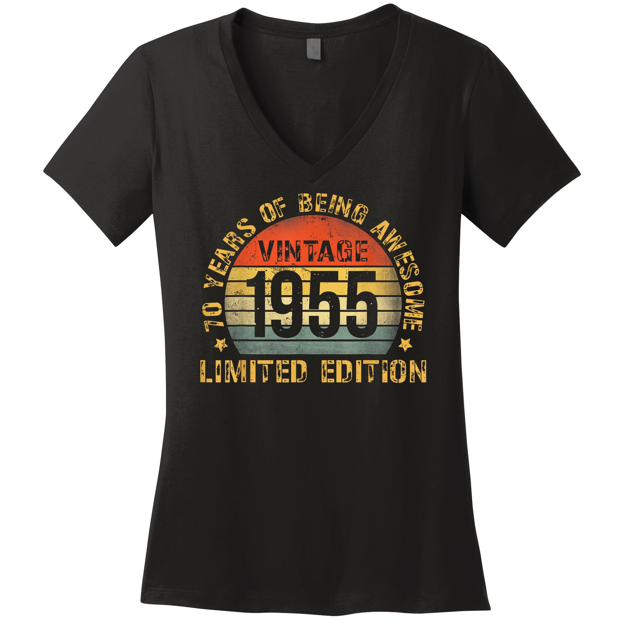 70 Year Birthday Decorations Gag 70yr 1965 70th Birthday Women's V-Neck T-Shirt