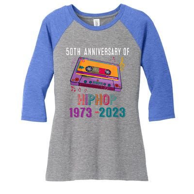 73 Years Hip Hop Vintage Retro 73rd Anniversary Celebration Women's Tri-Blend 3/4-Sleeve Raglan Shirt