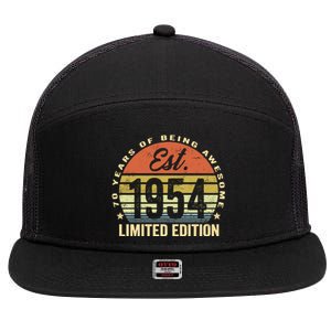 70 Years Of Being Awesome Est 1954 Limited Edition 7 Panel Mesh Trucker Snapback Hat