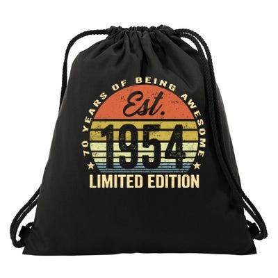 70 Years Of Being Awesome Est 1954 Limited Edition Drawstring Bag