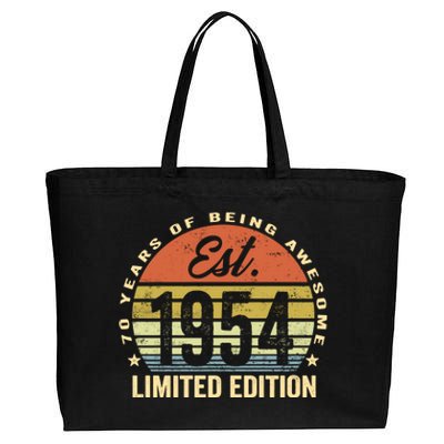 70 Years Of Being Awesome Est 1954 Limited Edition Cotton Canvas Jumbo Tote