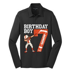 7 Years Old Boy Football Player 7th Football Birthday Boys Silk Touch Performance Long Sleeve Polo