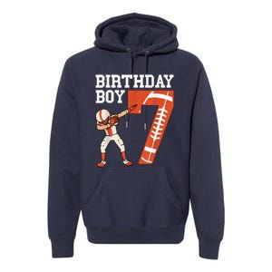 7 Years Old Boy Football Player 7th Football Birthday Boys Premium Hoodie