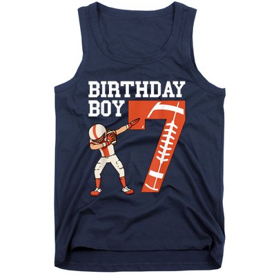 7 Years Old Boy Football Player 7th Football Birthday Boys Tank Top