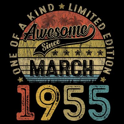 70 Years Old March 1955 Vintage Retro 70 Birthday T-Shirt