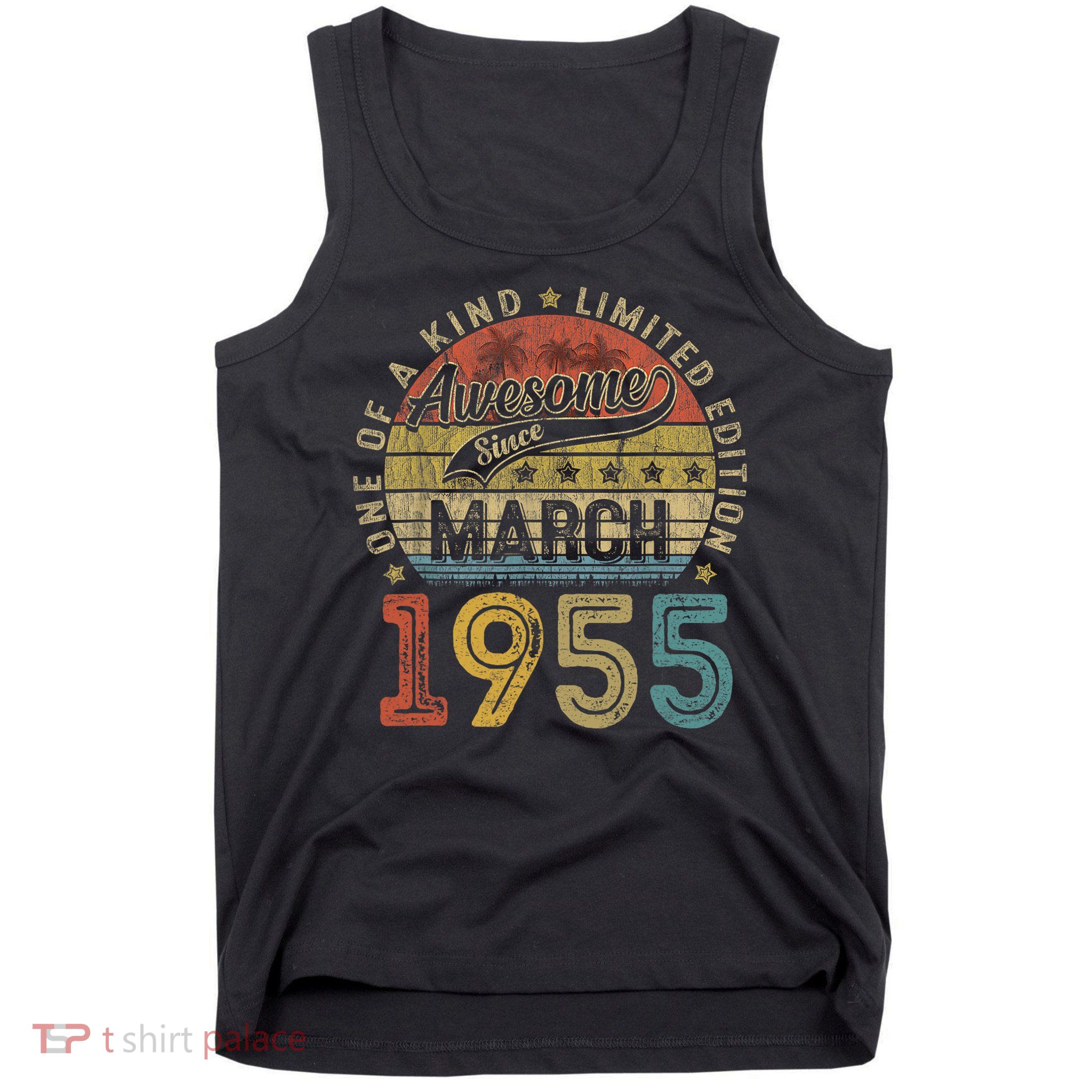 70 Years Old March 1955 Vintage Retro 70 Birthday Tank Top