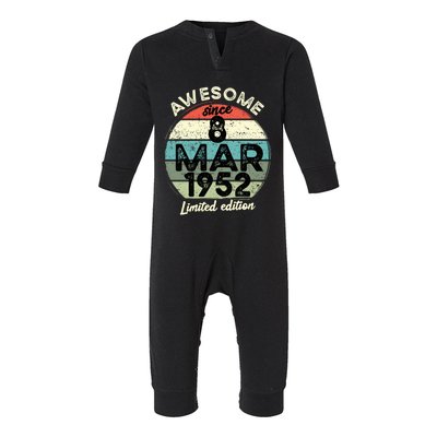 70 Year Old Birthday Gift 8 March 1952 70th Birthday Cute Gift Infant Fleece One Piece