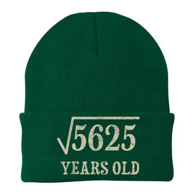 75 years old 75th Birthday Present Give Idea Square Root of 5625 Knit Cap Winter Beanie