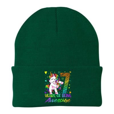 7 Year Old Gifts Unicorn Flossing 7th Birthday Girl Party Knit Cap Winter Beanie