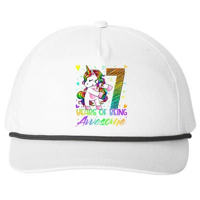 7 Year Old Gifts Unicorn Flossing 7th Birthday Girl Party Snapback Five-Panel Rope Hat